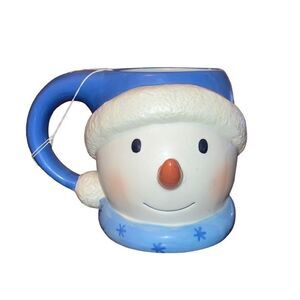 Hallmark Large Holiday Christmas Winter Time 3D Snowman Ceramic Coffee Tea Mug